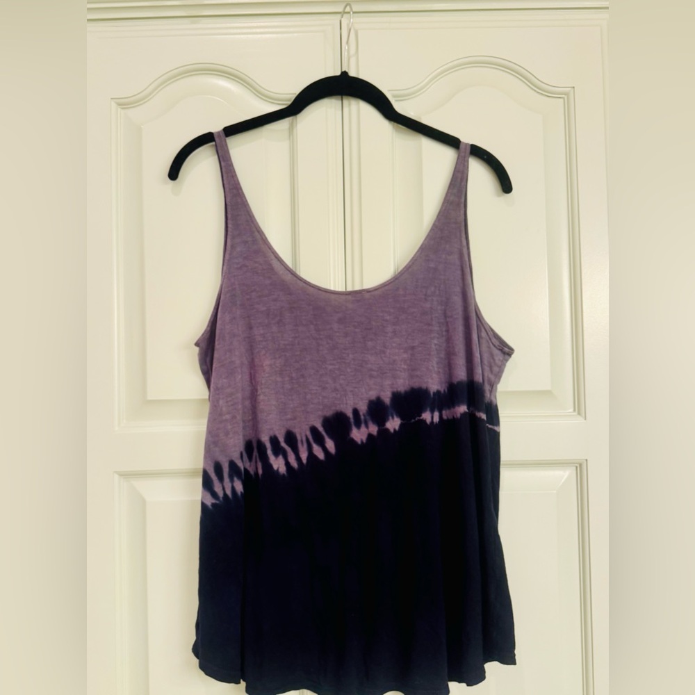 Chic Purple Tie-Dye Women's Tank Top